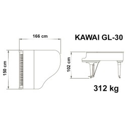 KAWAI GL30 - Piano 1/4 de queue