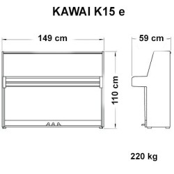 Kawai K15e ATX3L - Piano silencieux