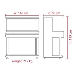 Feurich 115  noir verni - piano droit 