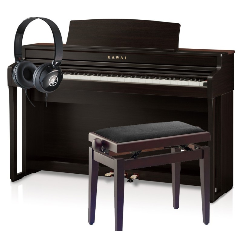 Pack piano numérique KAWAI CA501 avec une banquette et un casque.