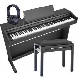 Piano numérique ROLAND RP107B en version pack banquette et casque.