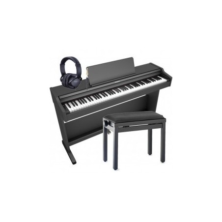 Piano numérique ROLAND RP107B en version pack banquette et casque.