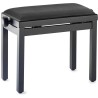 banquette piano PB39 noire matte dessus velour noir