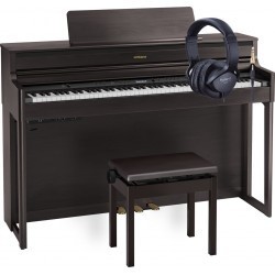 Piano numérique Roland HP704 en version pack avec banquette et casque