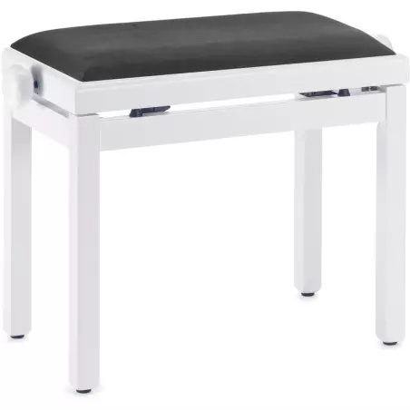 banquette piano PB39 blanc mat dessus velour noir